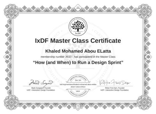 How (and When) to Run a Design Sprint certificate