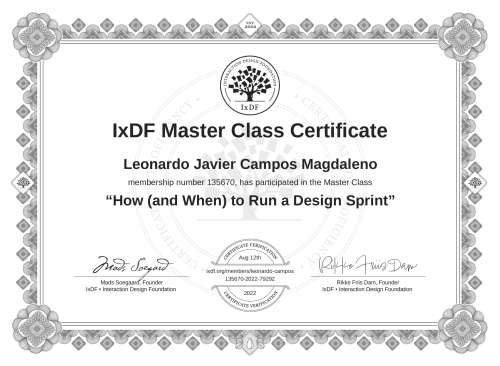 How (and When) to Run a Design Sprint certificate