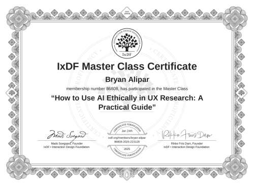 How to Use AI Ethically in UX Research: A Practical Guide certificate