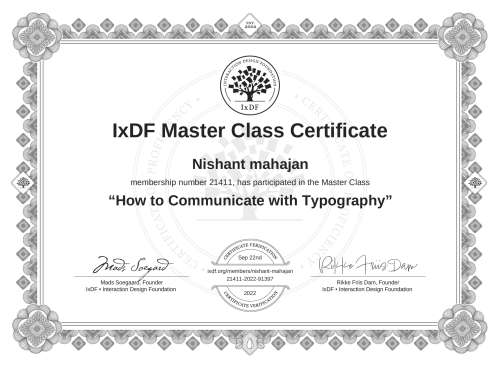 How to Communicate with Typography certificate
