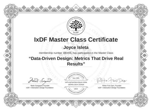 Data-Driven Design: Metrics That Drive Real Results certificate