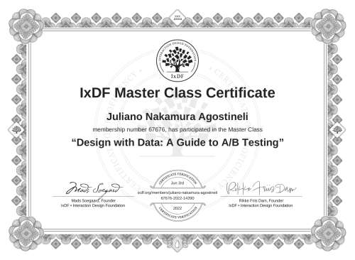 Design with Data: A Guide to A/B Testing certificate
