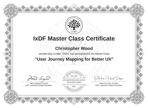 User Journey Mapping for Better UX certificate