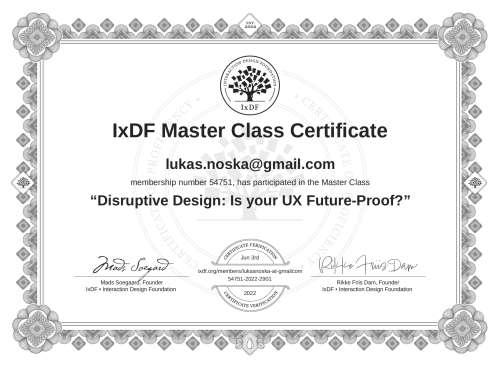 Disruptive Design: Is your UX Future-Proof? certificate