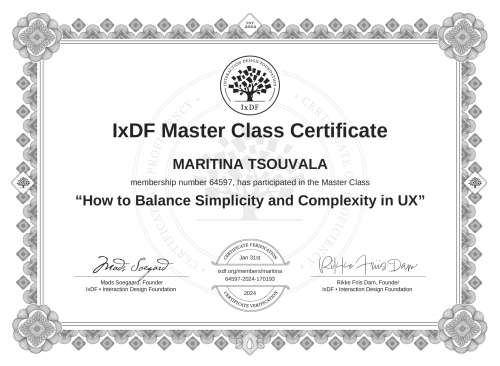 How to Balance Simplicity and Complexity in UX certificate