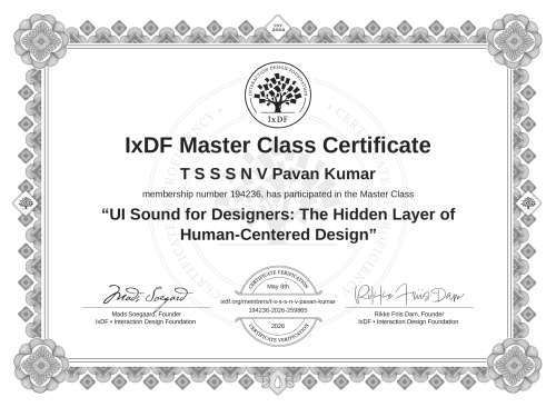 UI Sound for Designers: The Hidden Layer of Human-Centered Design certificate