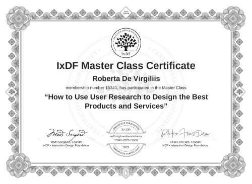 How to Use User Research to Design the Best Products and Services certificate