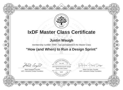 How (and When) to Run a Design Sprint certificate