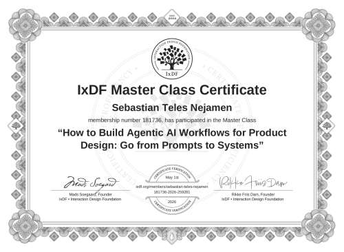 How to Build Agentic AI Workflows for Product Design: Go from Prompts to Systems certificate