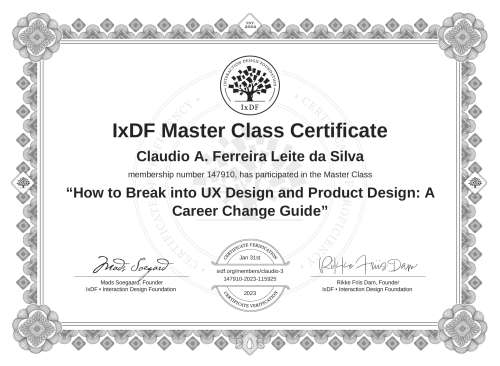 How to Break into UX Design and Product Design: A Career Change Guide certificate