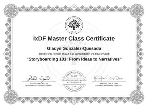 Storyboarding 101: From Ideas to Narratives certificate