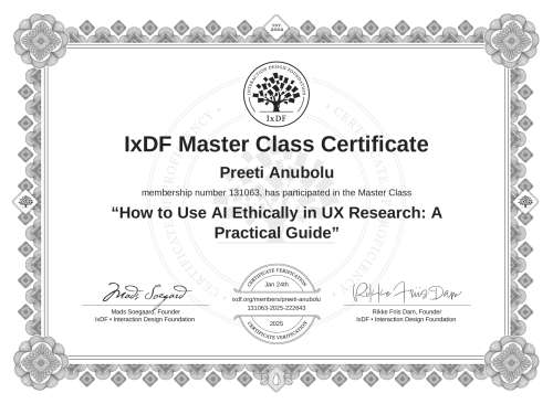 How to Use AI Ethically in UX Research: A Practical Guide certificate
