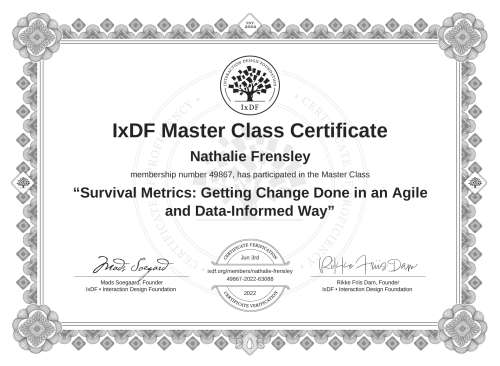 Survival Metrics: Getting Change Done in an Agile and Data-Informed Way certificate