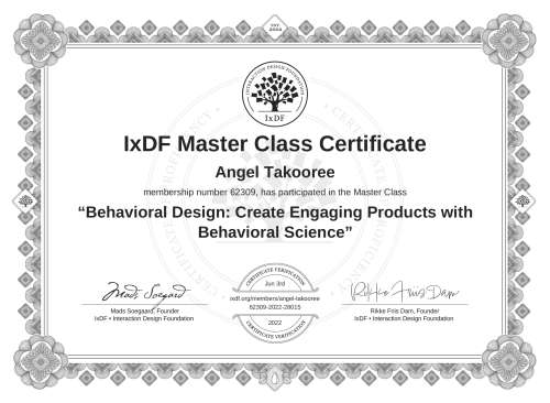 Behavioral Design: Create Engaging Products with Behavioral Science certificate