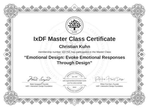 Emotional Design: Evoke Emotional Responses Through Design certificate