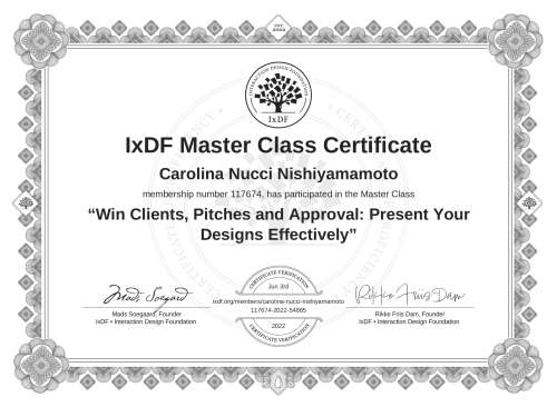 Win Clients, Pitches and Approval: Present Your Designs Effectively certificate
