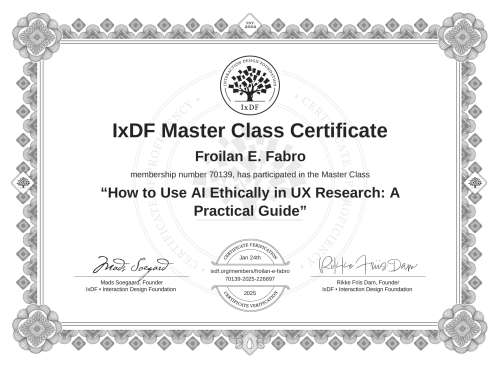 How to Use AI Ethically in UX Research: A Practical Guide certificate
