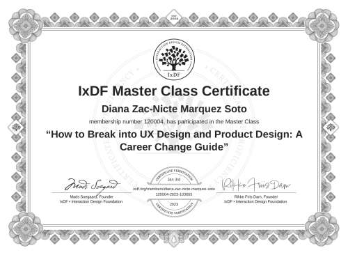 How to Break into UX Design and Product Design: A Career Change Guide certificate