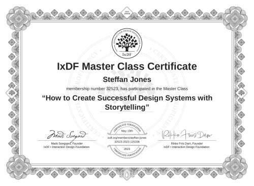 How to Create Successful Design Systems with Storytelling certificate