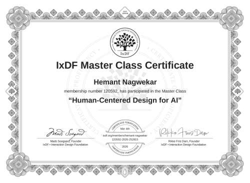 Human-Centered Design for AI certificate