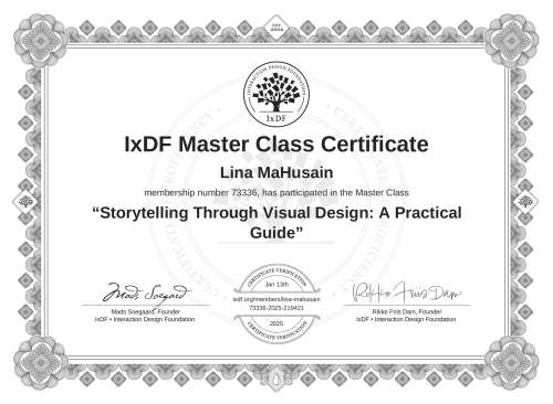 Storytelling Through Visual Design: A Practical Guide certificate