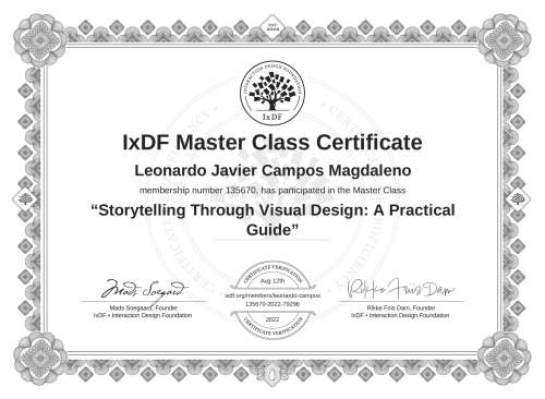 Storytelling Through Visual Design: A Practical Guide certificate