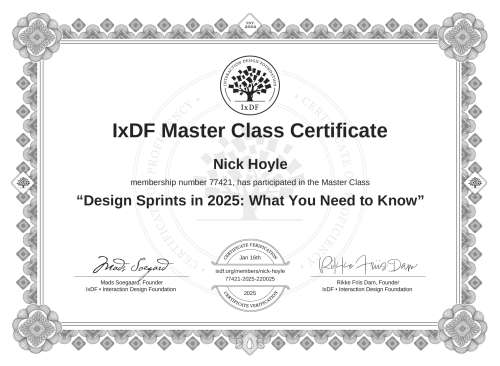 Design Sprints in 2025: What You Need to Know certificate