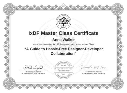 A Guide to Hassle-Free Designer-Developer Collaboration certificate