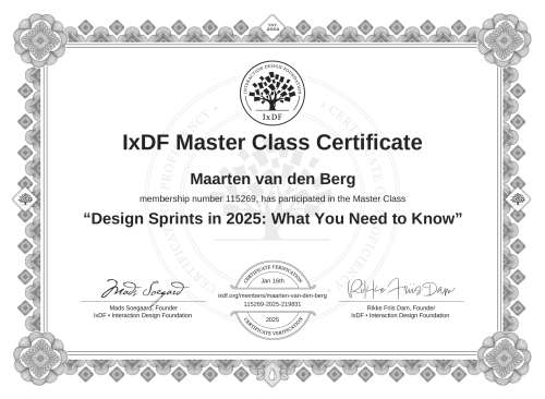Design Sprints in 2025: What You Need to Know certificate