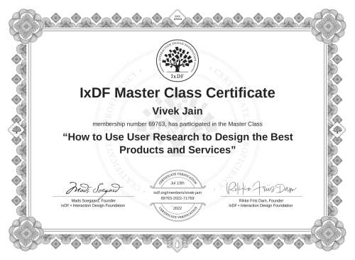 How to Use User Research to Design the Best Products and Services certificate