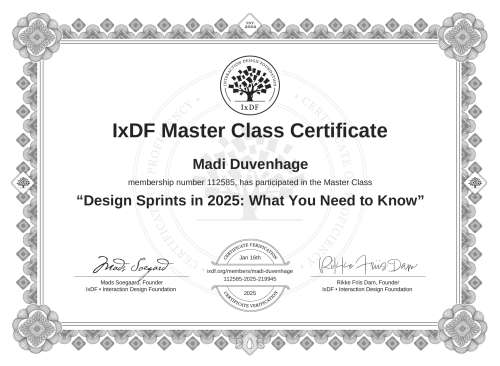 Design Sprints in 2025: What You Need to Know certificate