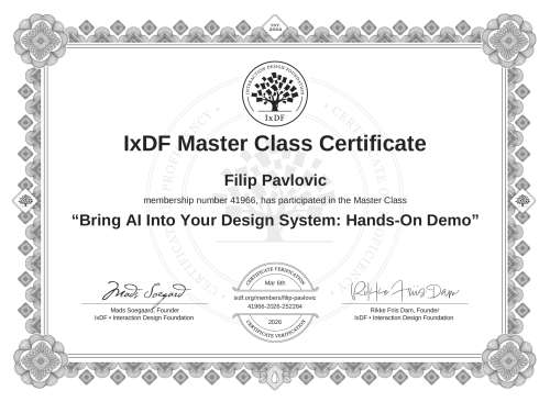 Bring AI Into Your Design System: Hands-On Demo certificate