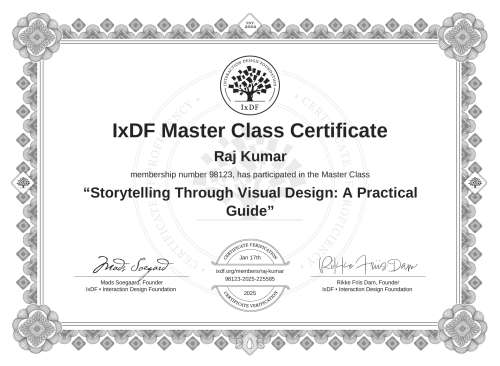 Storytelling Through Visual Design: A Practical Guide certificate