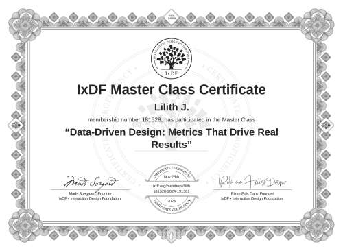 Data-Driven Design: Metrics That Drive Real Results certificate