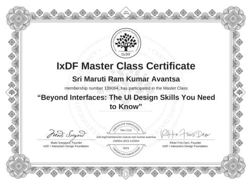 Beyond Interfaces: The UI Design Skills You Need to Know certificate