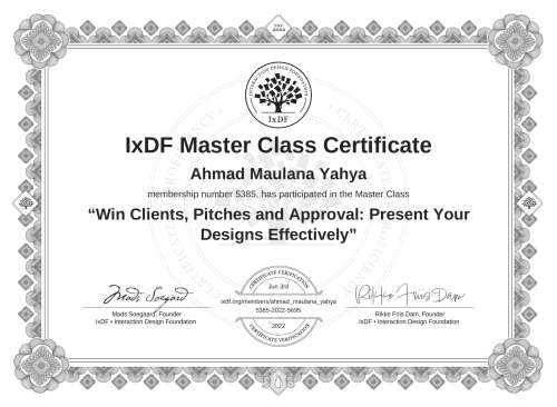 Win Clients, Pitches and Approval: Present Your Designs Effectively certificate