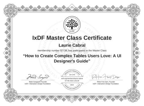 How to Create Complex Tables Users Love: A UI Designer's Guide certificate