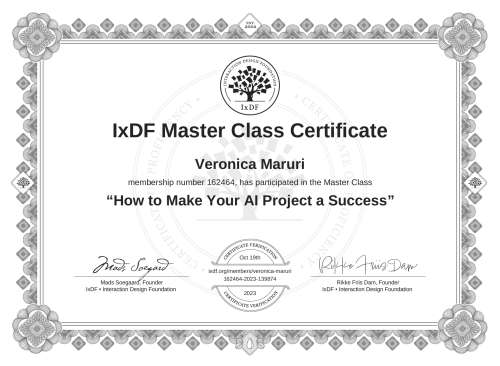 How to Make Your AI Project a Success certificate
