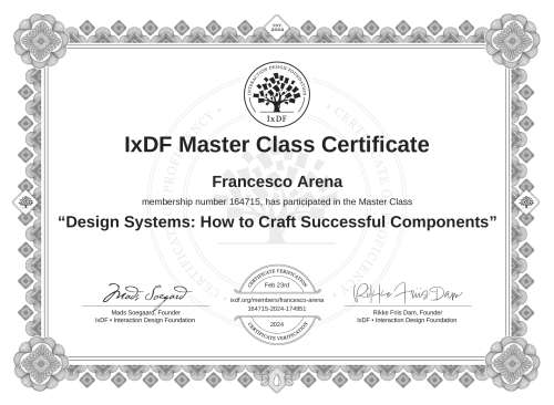 Design Systems: How to Craft Successful Components certificate