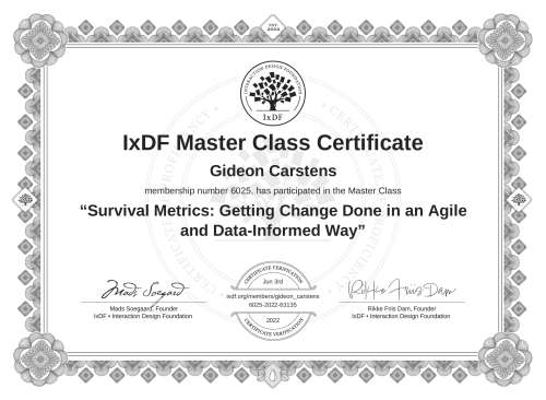 Survival Metrics: Getting Change Done in an Agile and Data-Informed Way certificate
