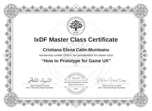 How to Prototype for Game UX certificate