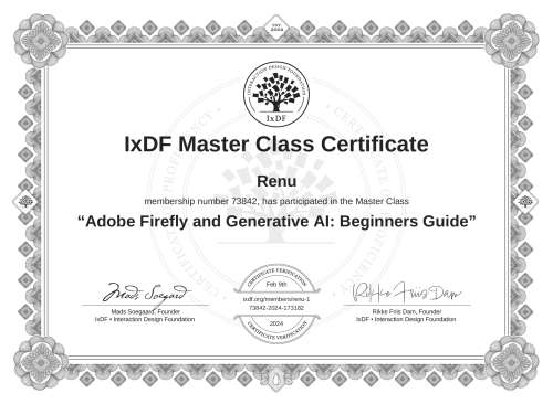 Adobe Firefly and Generative AI: Beginners Guide certificate