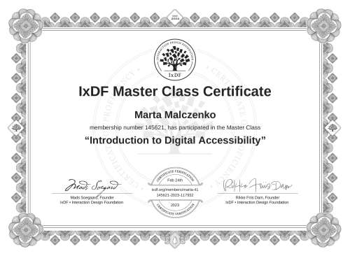 Introduction to Digital Accessibility certificate