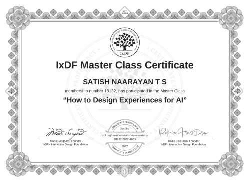 How to Design Experiences for AI certificate