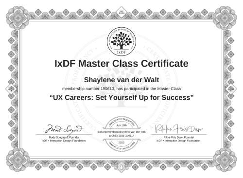 UX Careers: Set Yourself Up for Success certificate