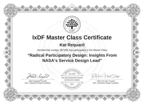 Radical Participatory Design: Insights From NASA’s Service Design Lead certificate