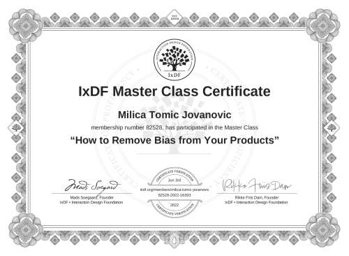 How to Remove Bias from Your Products certificate