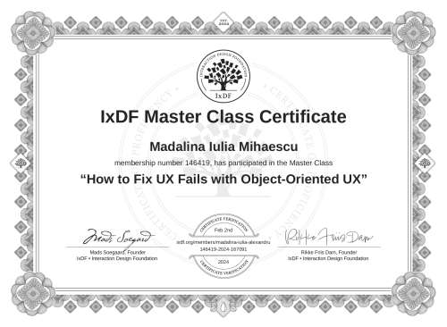 How to Fix UX Fails with Object-Oriented UX certificate