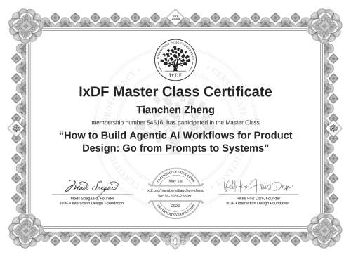 How to Build Agentic AI Workflows for Product Design: Go from Prompts to Systems certificate