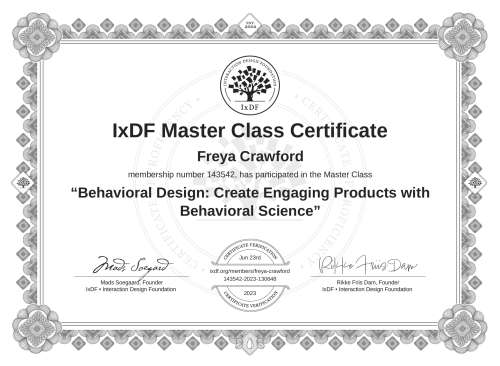 Behavioral Design: Create Engaging Products with Behavioral Science certificate